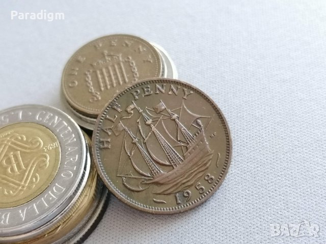 Монета - Великобритания - 1/2 (половин) пени | 1958г.