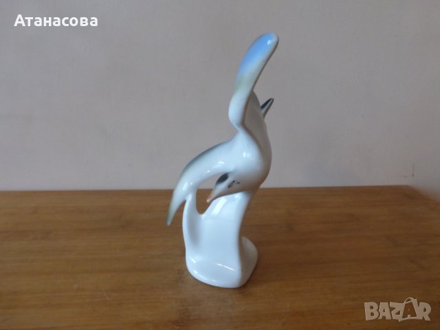 Немска порцеланова фигура птица Буревестник 1970 г статуетка, снимка 7 - Статуетки - 43576351