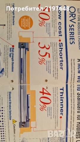 Пневматичен цилиндър ORV16x250 безпрътов ( rodless), снимка 4 - Резервни части за машини - 35587772