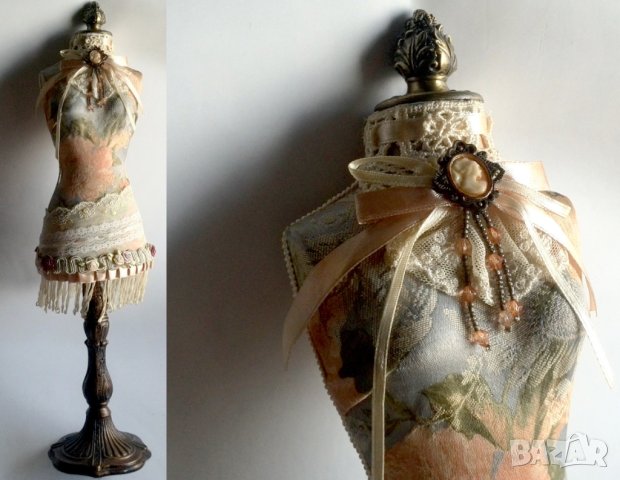 50см манекен, форма на рокля, ръчно декорирана, снимка 5 - Декорация за дома - 43353612