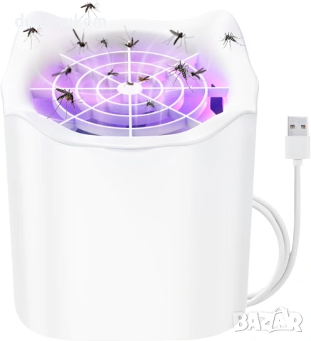 USB електрическа лампа против комари с UV светлина и вентилатор
