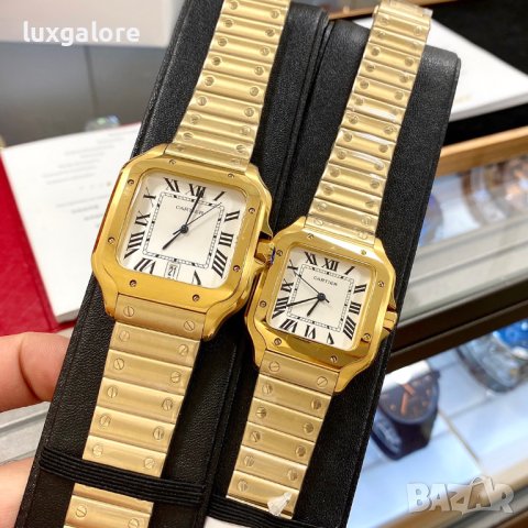 Мъжки часовник Cartier Santos de Cartier Gold с автоматичен механизъм, снимка 7 - Мъжки - 43515507