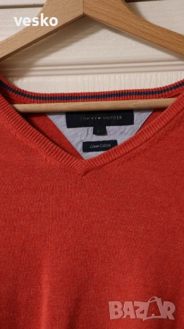 Пуловер Tommy Hilfiger (Червен и сив), снимка 2 - Пуловери - 53087181