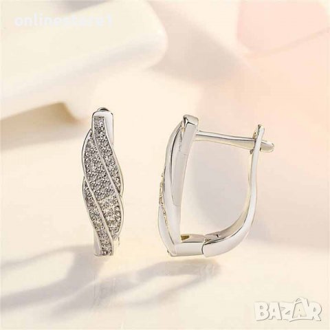 Сребърни обеци - Кристин 925 BX549, снимка 4 - Обеци - 39123125