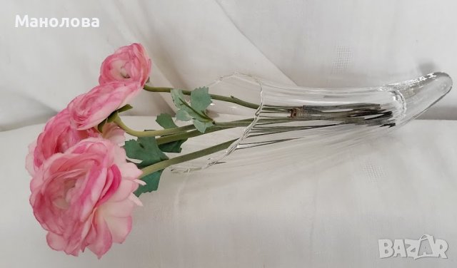 Художествена стъклена ваза Рог на изобилието., снимка 4 - Вази - 38465809