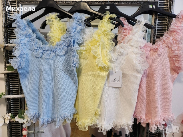 Дамски потничета с дантела - няколко цвята - 19€, снимка 2 - Потници - 53578303