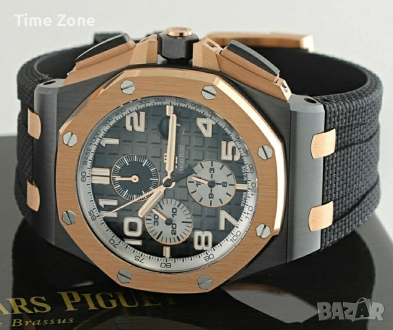 Audemars Piguet Royal Oak Offshore Chronograph 44mm Black Ceramic & Rose Gold Различни Варианти, снимка 4 - Мъжки - 52998281
