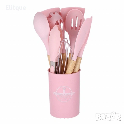 Комплект тенджери + подарък кухненски прибори розов, черен или зелен цвят DJ37+TV1316, снимка 3 - Съдове за готвене - 53252778