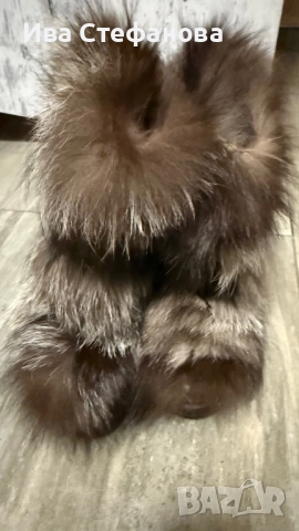 Разкошни боти естествена кожа естествен косъм от лисица  номер 39 , снимка 7 - Дамски боти - 52818545