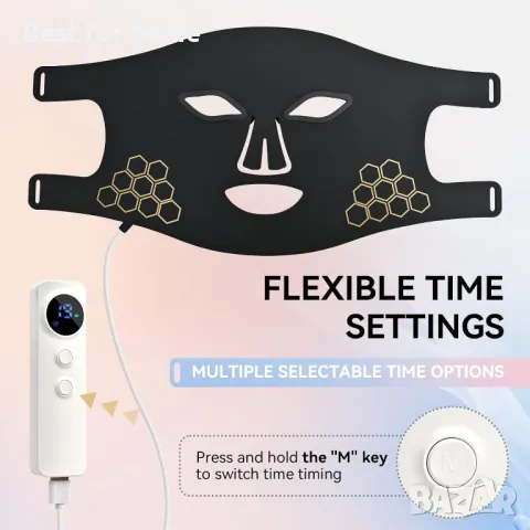 LED маска за терапия на лице с 4 цвята WALALLA