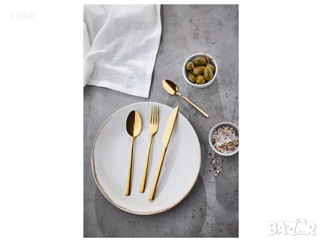 НОВИ! Комплект прибори за хранене 16 части гланц златно, розово, черно, снимка 3 - Прибори за хранене, готвене и сервиране - 48778211