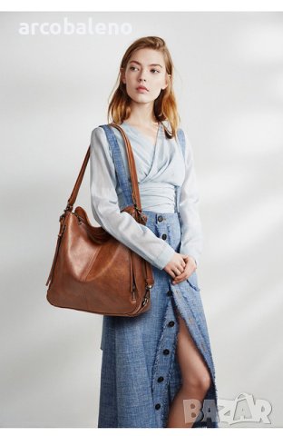 Елегантна дамска кожена чанта-раница 2 в 1, 3цвята - 024, снимка 7 - Чанти - 42008575