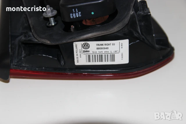 Десен вътрешен стоп VW Golf 6 хечбек (2008-2013г.) десен стоп заден капак Golf VI Голф 6 5K0945094G, снимка 5 - Части - 51285634