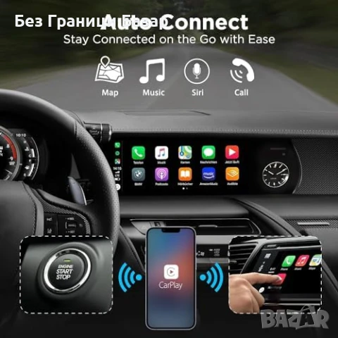 Нов CarPlay Безжичен Адаптер за iPhone – Plug&Play за Над 800 Коли, снимка 4 - Друга електроника - 50799500