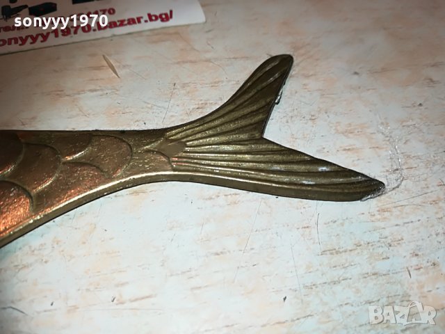 РИБА-мед/месинг 17х5см внос германия 0806211211, снимка 9 - Антикварни и старинни предмети - 33145167