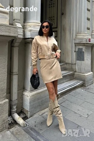 Дамски бежов комплект, снимка 3 - Комплекти - 51303354