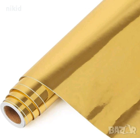 Златно златисто самозалепващо фолио Винил стикер лепенка