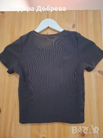 Тъмносива тениска CROPP, снимка 2 - Тениски - 50836873