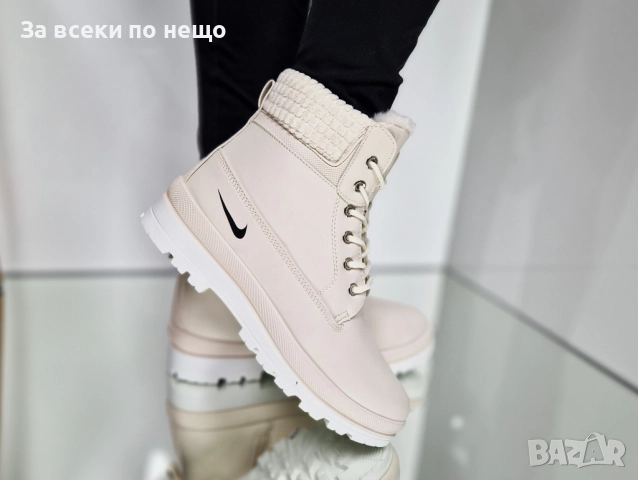 Nike Дамски Бежови Меки И Топли Боти Найк Код P1413, снимка 4 - Дамски боти - 52179741