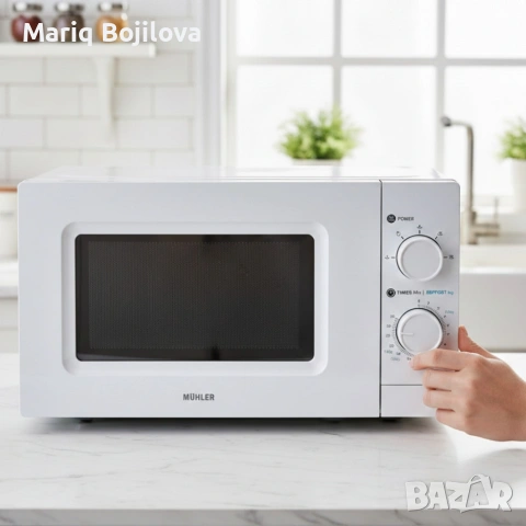 Микровълнова фурна MUHLER MO-5009 20L – 700W, механичен контрол, снимка 5 - Микровълнови - 53500735