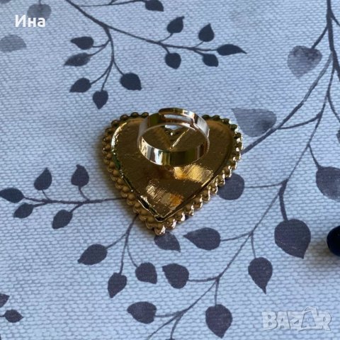 Златист пръстен сърце, снимка 5 - Колиета, медальони, синджири - 32703175