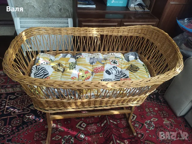 Плетен бебешки кош-люлка, снимка 2 - Кошарки - 48162094