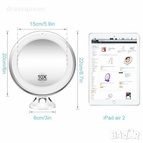 2234 Огледало за грим с LED светлина, снимка 3 - Други - 37425957