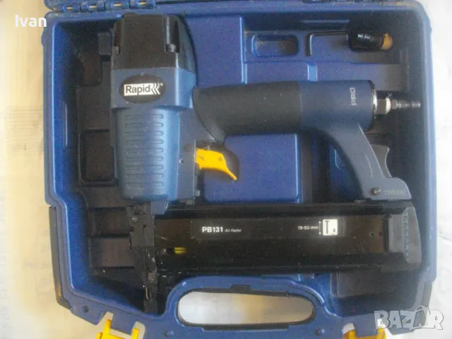 ШВЕДСКИ ПРОФИ ОРИГИНАЛЕН ПНЕВМАТИЧЕН ТАКЕР ЗА ПИРОНИ 15-50мм RAPID PB131 ПЪЛЕН КОМПЛЕКТ ПОЧТИ НОВ, снимка 3 - Други инструменти - 50350438