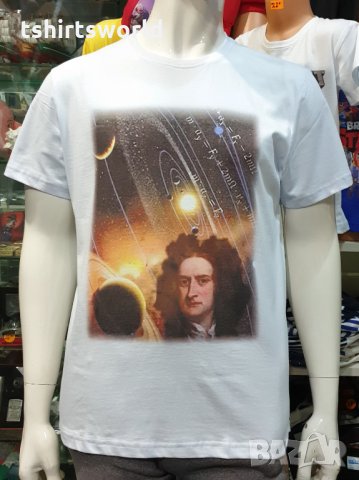 Нова мъжка тениска с дигитален печат на Исак Нютон, снимка 6 - Тениски - 34963959