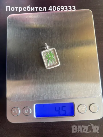 Сребърна зодия близнаци 4.51гр 925, снимка 2 - Колиета, медальони, синджири - 49909906