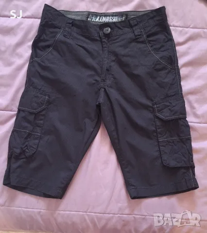 Мъжки къси летни панталони, със странични джобове, в черно 