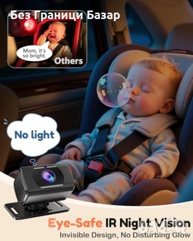Нова 7" HD Камера за Бебе в Кола 1080P Нощно Виждане USB безопастност, снимка 4 - Друга електроника - 53032883