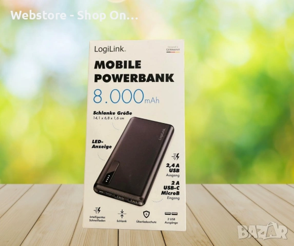 Преносима батерия, Mobile Powerbank, LogiLink, снимка 5 - Външни батерии - 53600673
