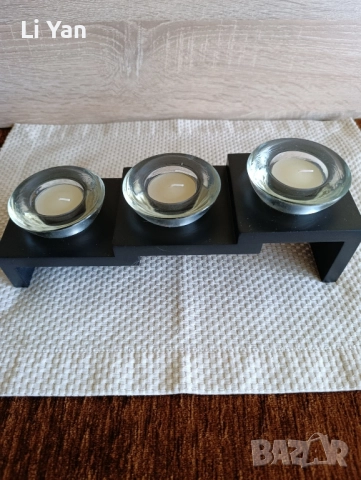 Свещник трио, снимка 2 - Декорация за дома - 52426209