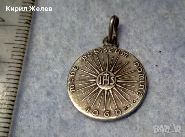 ИИСУС ХРИСТОС Стара РИМОКАТОЛИЧЕСКА СРЕБЪРНА ИКОНКА СРЕБРО 800 ДВУСТРАННА Художествена РАБОТА 78622, снимка 4 - Антикварни и старинни предмети - 50056637