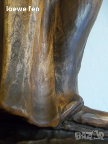 54 см - Арт статуетка дърво дървена фигура масивна !, снимка 4 - Декорация за дома - 48407532