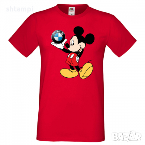 Мъжка тениска Mickey Mouse BMW Подарък,Изненада,Рожден ден, снимка 8 - Тениски - 36576741