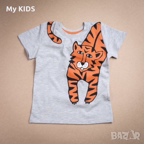 детска тениска/блуза Lindex с тигър 92 18-24 98 2-3 110 4-5 122 6-7, снимка 1