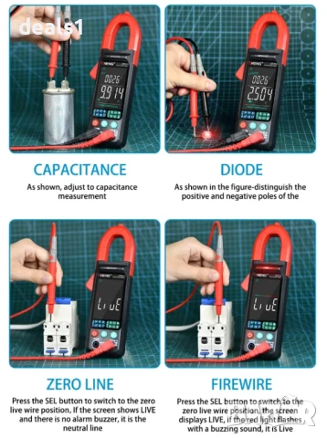 ANENG ST211 Цифров Мултицет 6000 стойности Тестер за DC/AC Напрежение и Ток Амперметър за автомобил , снимка 5 - Други инструменти - 51027638