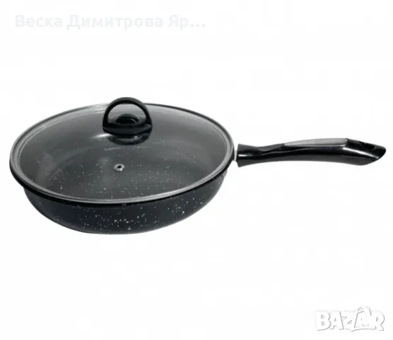 Тиган с капак Rosberg, 26х5.5см., Въгл. стомана, Черен меланж
