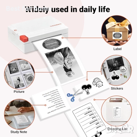 Принтер за стикери ORGBRO, снимка 4 - Друга електроника - 52564053