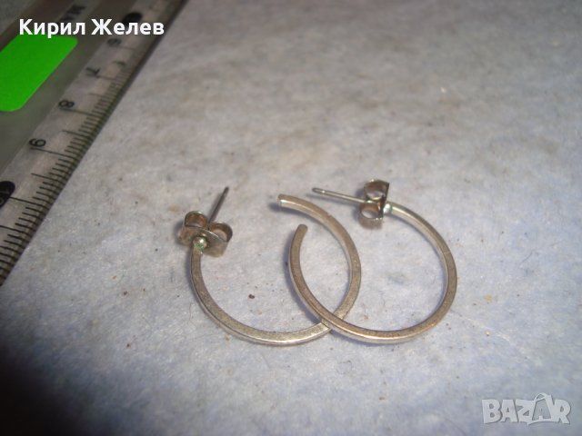ПОСРЕБРЕНИ АРТ НЕЖНИ ОБЕЦИ ПОЛУМЕСЕЦ 16531, снимка 5 - Обеци - 36635568
