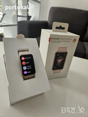 Huawei Watch Fit смарт часовник Smartwatch розов пълен комплект супер състояние, снимка 2 - Дамски - 50125458