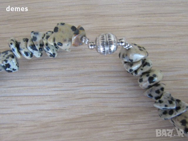  Гердан от далматински яспис-кръг, снимка 3 - Колиета, медальони, синджири - 32502211