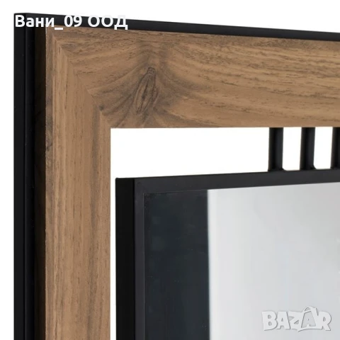 Стенно огледало от дърво и метал 60х80см, снимка 2 - Огледала - 51158553