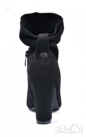 Елегантни велурени боти, снимка 4 - Дамски обувки на ток - 27469906