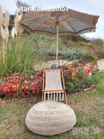 Плетени чадъри тип макраме за градина, плаж, ресторант или бийч бар, снимка 5 - Градински мебели, декорация  - 43956841
