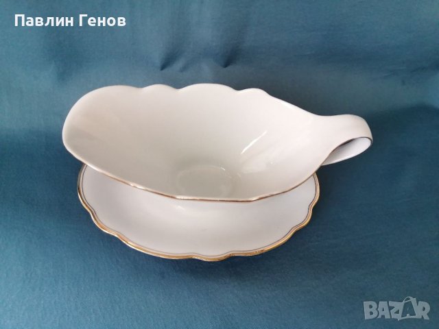 Порцеланова сосиера немски порцелан с печат, снимка 2 - Антикварни и старинни предмети - 38054768