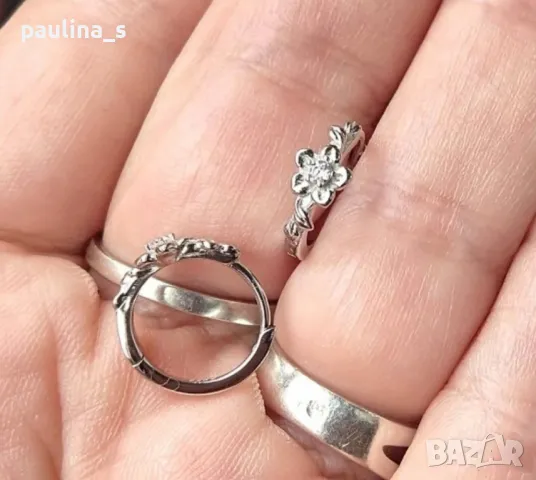 Четири броя / Сребърни обеци с циркони на Пандора / проба 925s / Южна Корея , снимка 17 - Обеци - 33416237