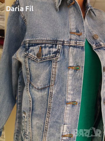 Удължено дънково яке, снимка 2 - Якета - 40380072